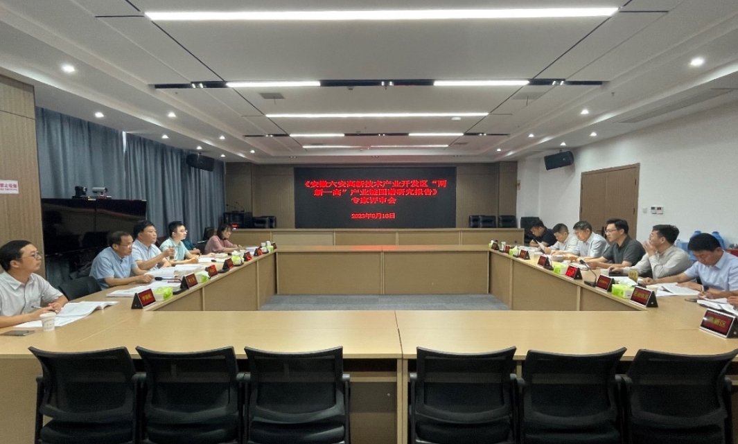 《六安高新技術(shù)產(chǎn)業(yè)開(kāi)發(fā)區(qū)“兩新一高”產(chǎn)業(yè)鏈圖譜研究報(bào)告》專(zhuān)家評(píng)審會(huì)順利召開(kāi)